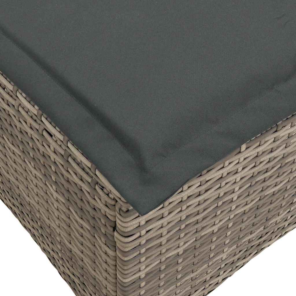 vidaXL 3 Piece Garden Sofa Set with Cushions L-shaped Grey Poly Rattan