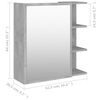 vidaXL Bathroom Mirror Cabinet Concrete Grey 62.5x20.5x64 cm Engineered Wood