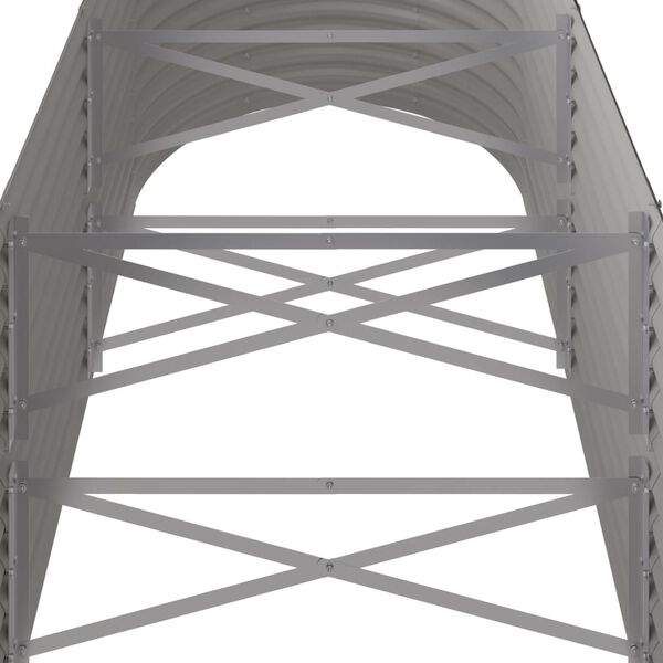 vidaXL Garden Raised Bed Powder-coated Steel 224x80x68 cm Grey