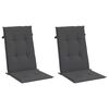 vidaXL Highback Chair Cushions 2 pcs Melange Anthracite 120x50x4 cm Fabric