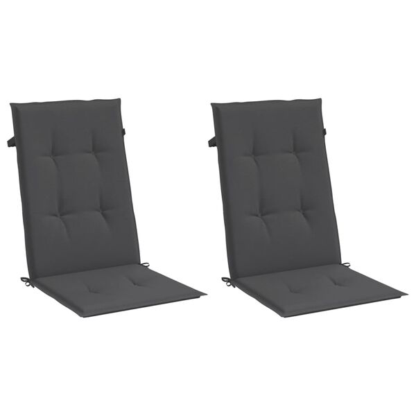 vidaXL Highback Chair Cushions 2 pcs Melange Anthracite 120x50x4 cm Fabric