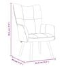 vidaXL Relaxing Chair with a Stool Cream White Velvet
