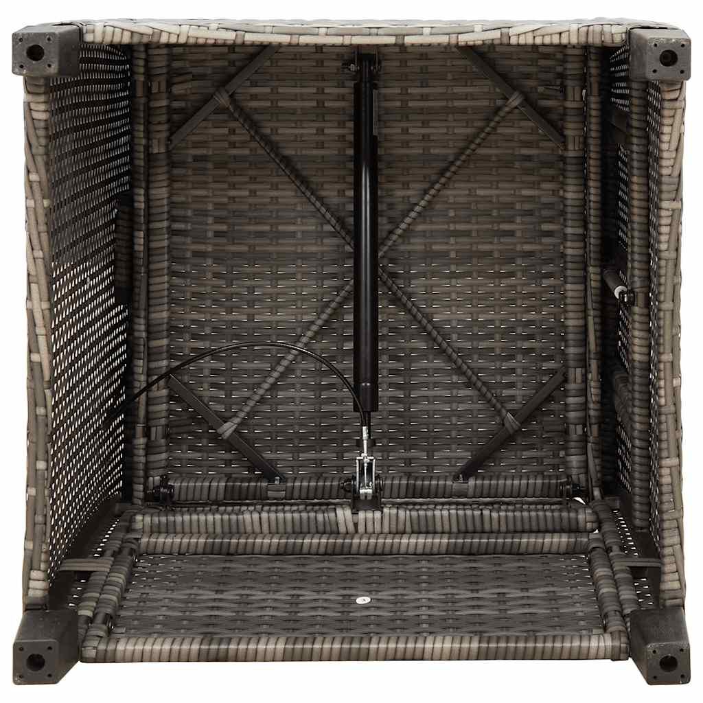vidaXL Reclining Garden Chair with Side Table Grey Poly Rattan