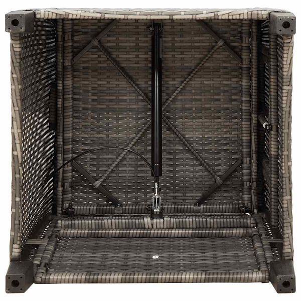 vidaXL Reclining Garden Chair with Side Table Grey Poly Rattan