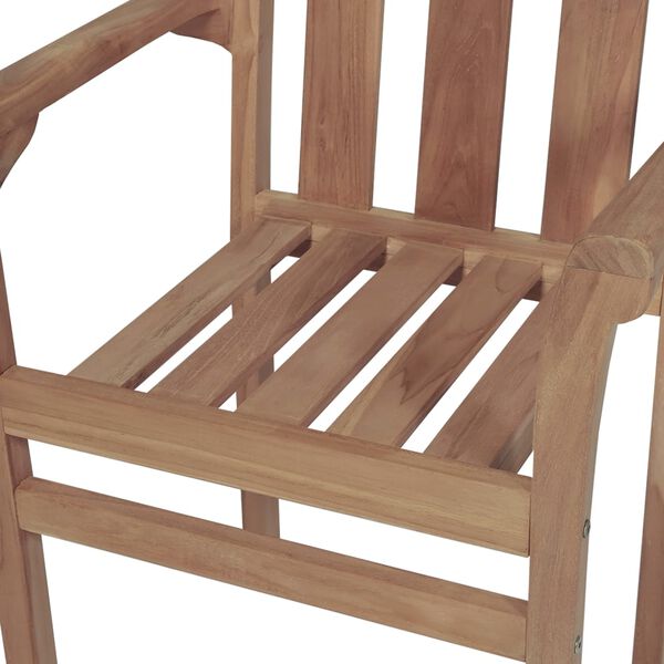 vidaXL Garden Chairs 2 pcs with Grey Cushions Solid Teak Wood