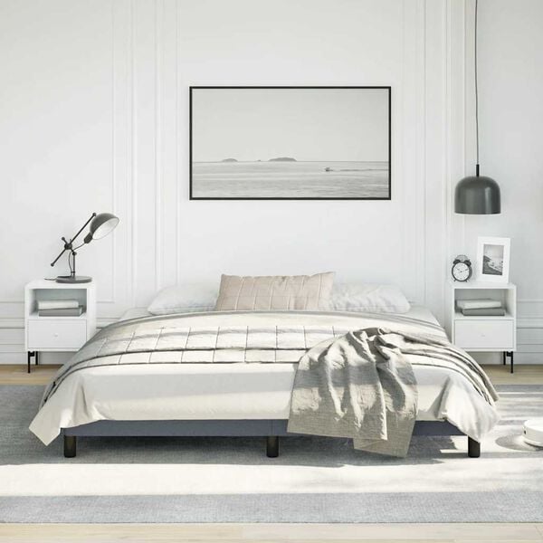 vidaXL Bed Frame without Mattress Dark Grey California King Velvet