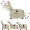 vidaXL Electric Massage Recliner Chair Cream Faux Leather