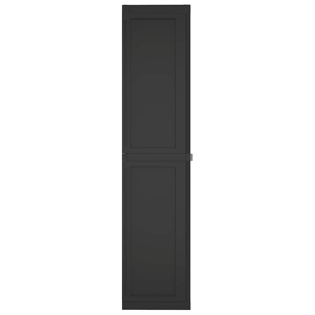 vidaXL Outdoor Storage Cabinet Black 97x37x165 cm PP
