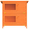 vidaXL Outdoor Rabbit Hutch Small Pet Cage 4 Door Wood