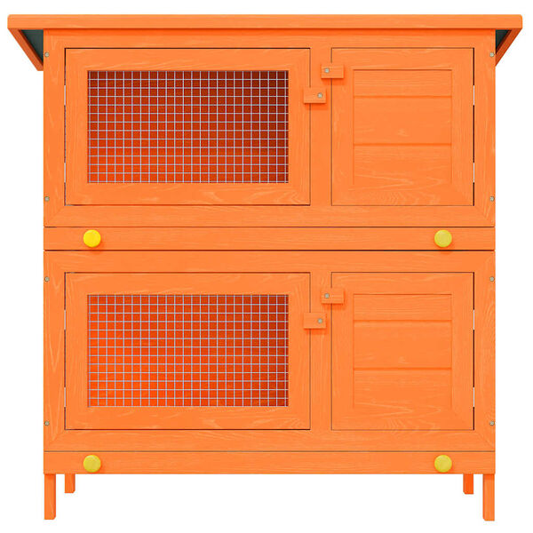 vidaXL Outdoor Rabbit Hutch Small Pet Cage 4 Door Wood