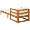 vidaXL Sun Lounger with Cream White Cushions Solid Acacia Wood