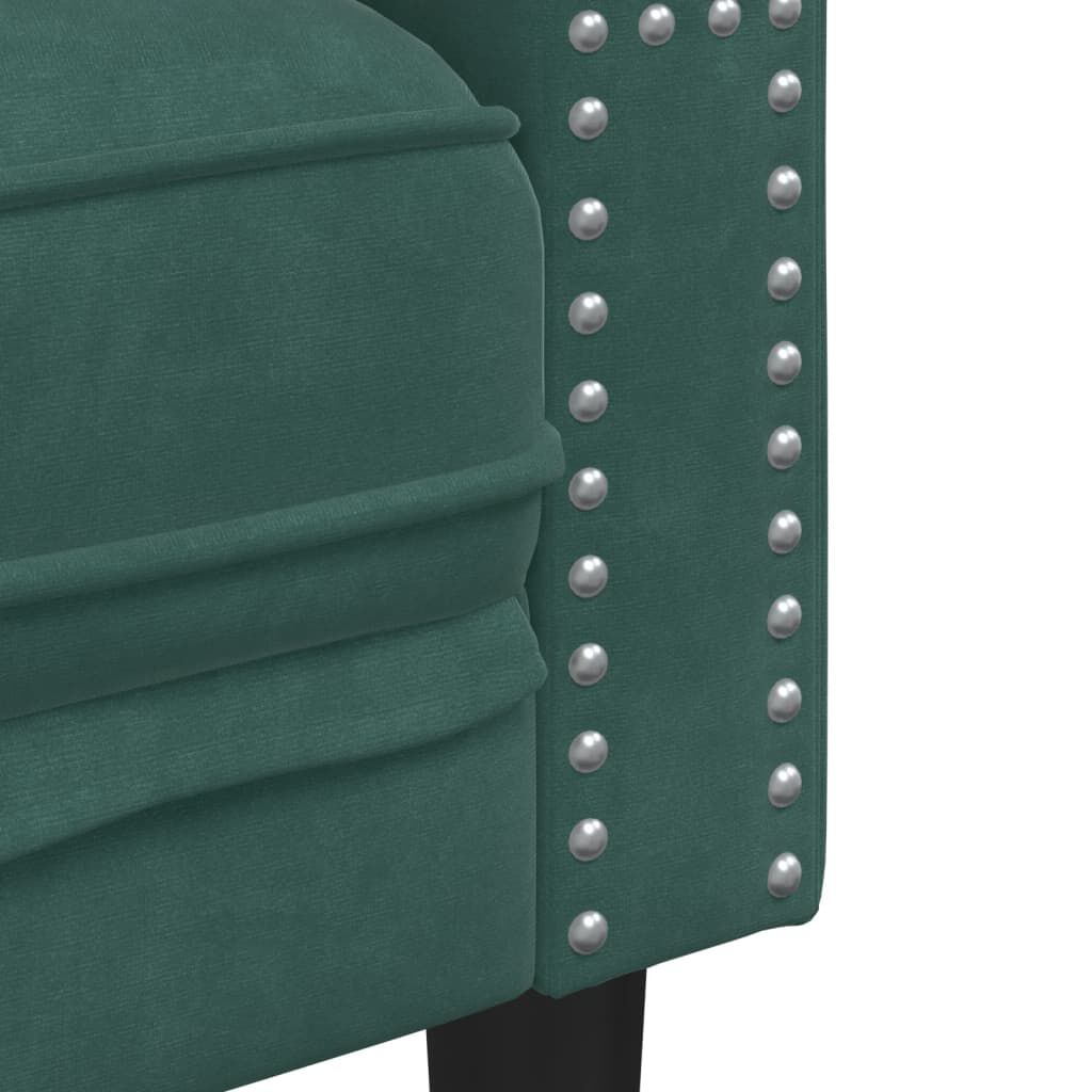 vidaXL 2 Piece Chesterfield Sofa Set with Bolsters Dark Green Velvet