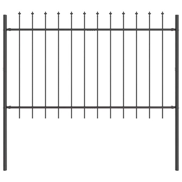 vidaXL Garden Fence Grey 1.7 x 1 m Powder-coated Steel