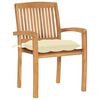 vidaXL Stacking Garden Chairs with Cushions 6 pcs Solid Teak Wood