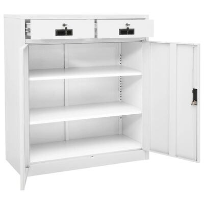 vidaXL Office Cabinet White 90x40x102 cm Steel