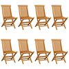 vidaXL Garden Chairs with Blue Cushions 8 pcs Solid Teak Wood