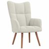 vidaXL Relaxing Chair with a Stool Cream White Velvet