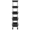 vidaXL 5-Tier Kitchen Trolley Black 42x29x128 cm Iron and ABS