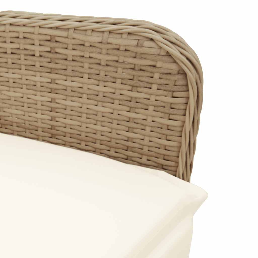 vidaXL 9 Piece Garden Bistro Set with Cushions Brown Poly Rattan