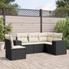 vidaXL 5 Piece Garden Sofa Set with Cushions Black Poly Rattan