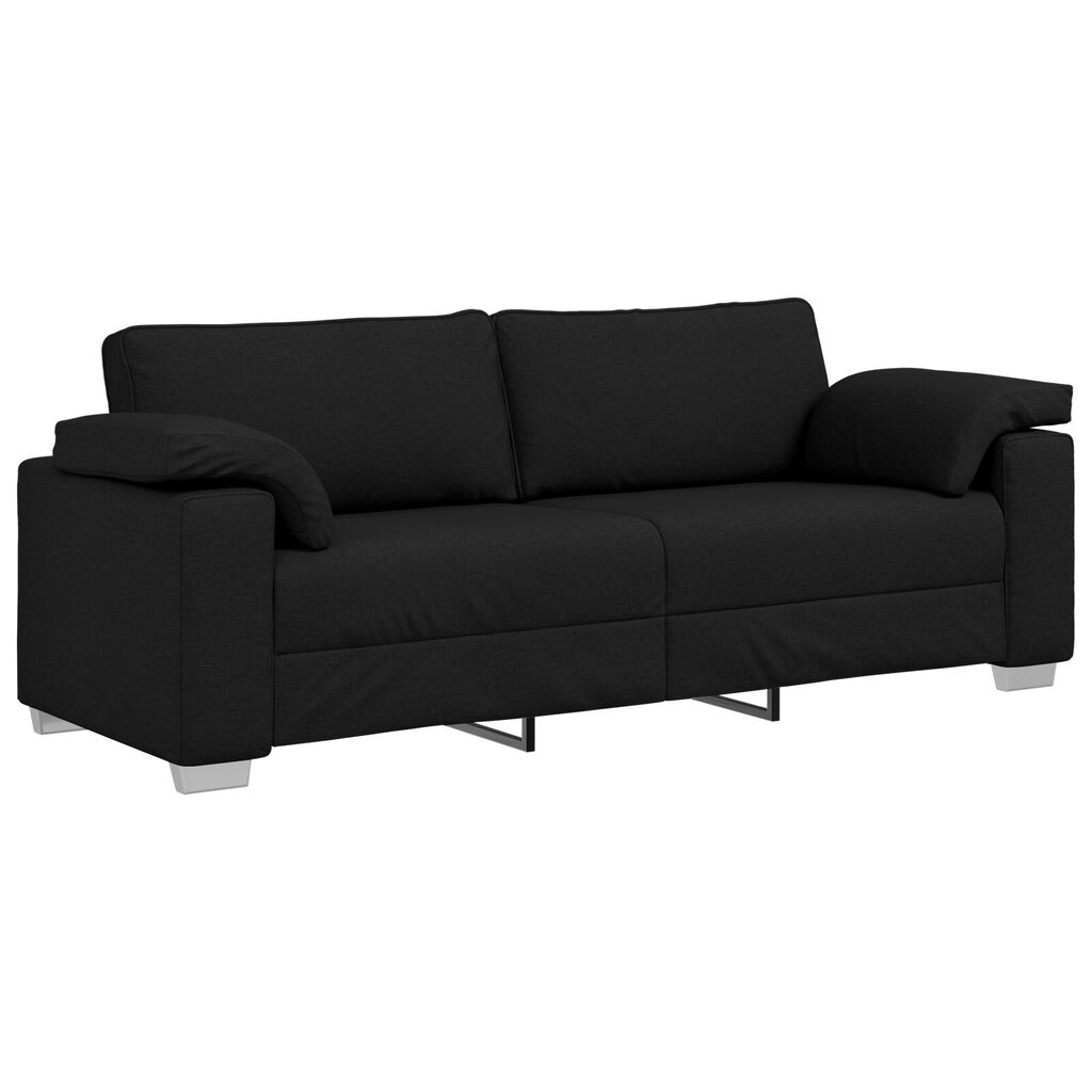 vidaXL 3-Seater Sofa - Black - 178 cm Fabric