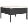 vidaXL 8 Piece Garden Lounge Set with Cushions Poly Rattan Black