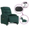 vidaXL Electric Massage Recliner Chair Dark Green Fabric