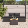 vidaXL Sun Bed with Cushions Poly Rattan Black