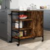 vidaXL Kitchen Trolley Smoked Oak 87.5x38.5x84.5 cm Engineered Wood