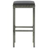 vidaXL Bar Stools with Cushions 2 pcs Grey Poly Rattan
