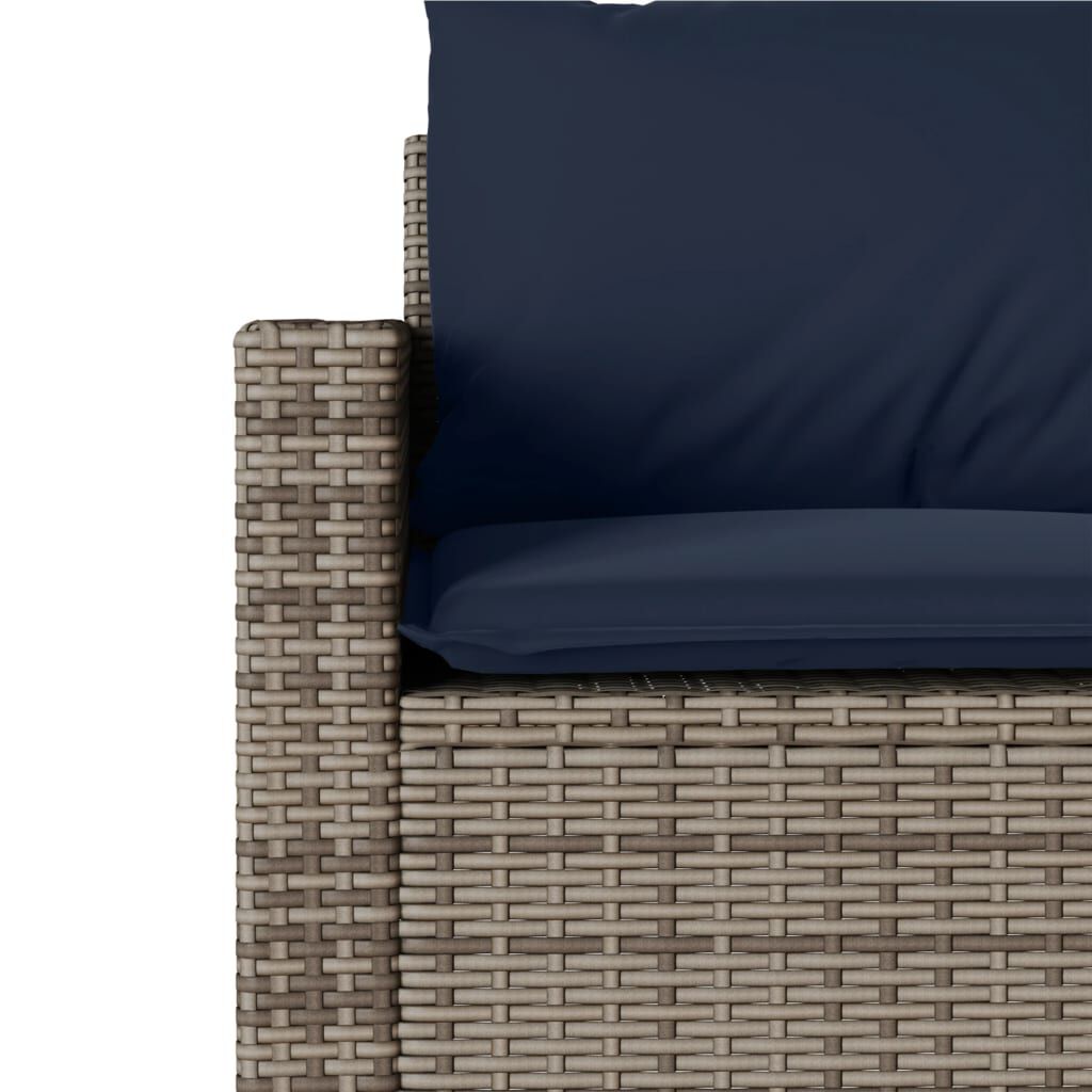 vidaXL 6 Piece Garden Sofa Set with Cushions Grey Poly Rattan