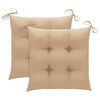 vidaXL Garden Chairs with Tea Table and Cushions Solid Acacia Wood