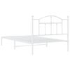 vidaXL Metal Bed Frame without Mattress with Headboard White 100x200cm