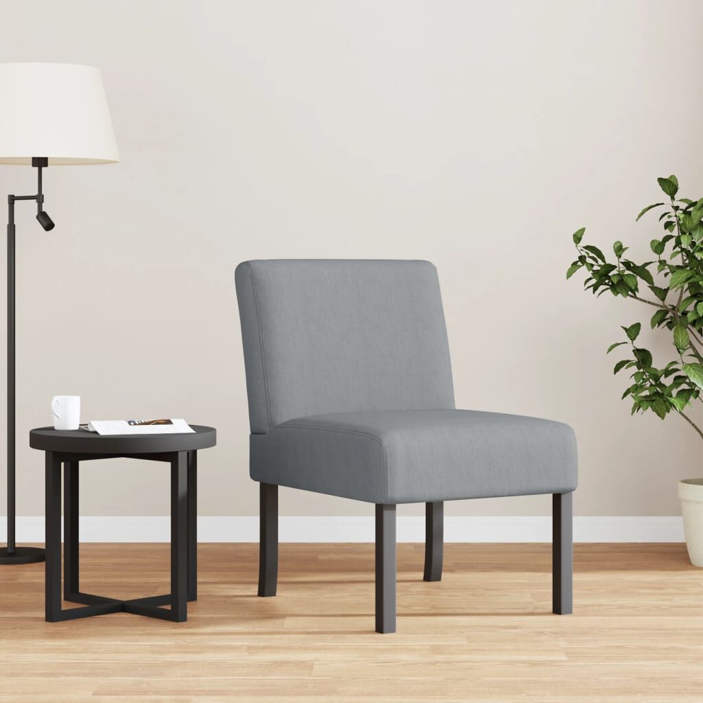 vidaXL Slipper Chair Light Grey Fabric