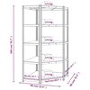vidaXL 5-Layer Corner Shelf Blue Steel&Engineered Wood