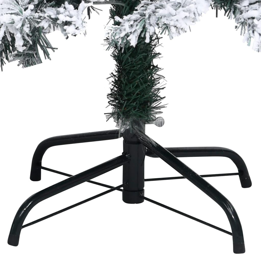 vidaXL Artificial Pre-lit Christmas Tree with Flocked Snow Green 240 cm