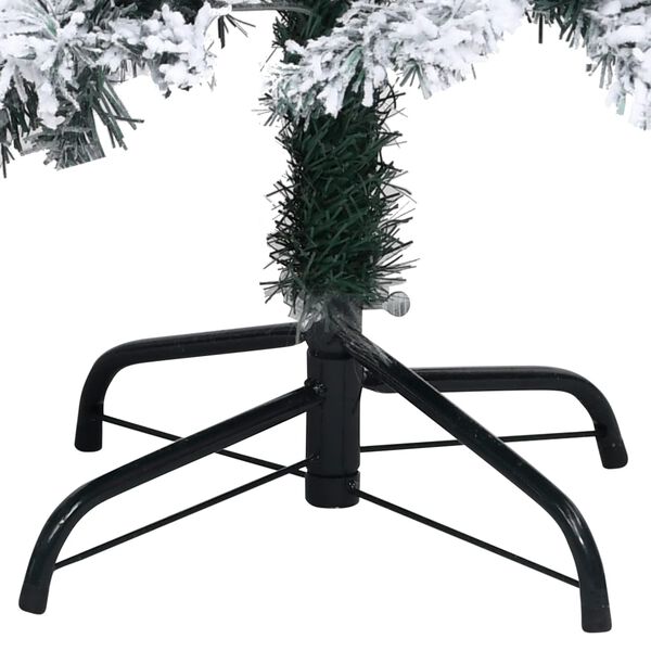 vidaXL Artificial Pre-lit Christmas Tree with Flocked Snow Green 240 cm