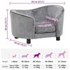 vidaXL Dog Sofa Grey 69x49x40 cm Plush