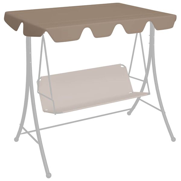 vidaXL Replacement Canopy for Garden Swing Taupe 188/168x145/110 cm