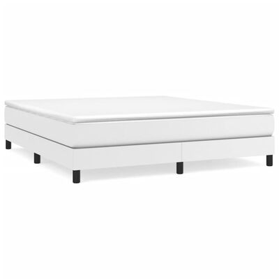 vidaXL Box Spring Bed Frame White 193x203 cm King Faux Leather