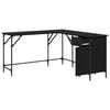 vidaXL Desk Black 141x141x75 cm Engineered Wood