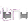 vidaXL 3 Piece Garden Dining Set with Cushions Black Poly Rattan