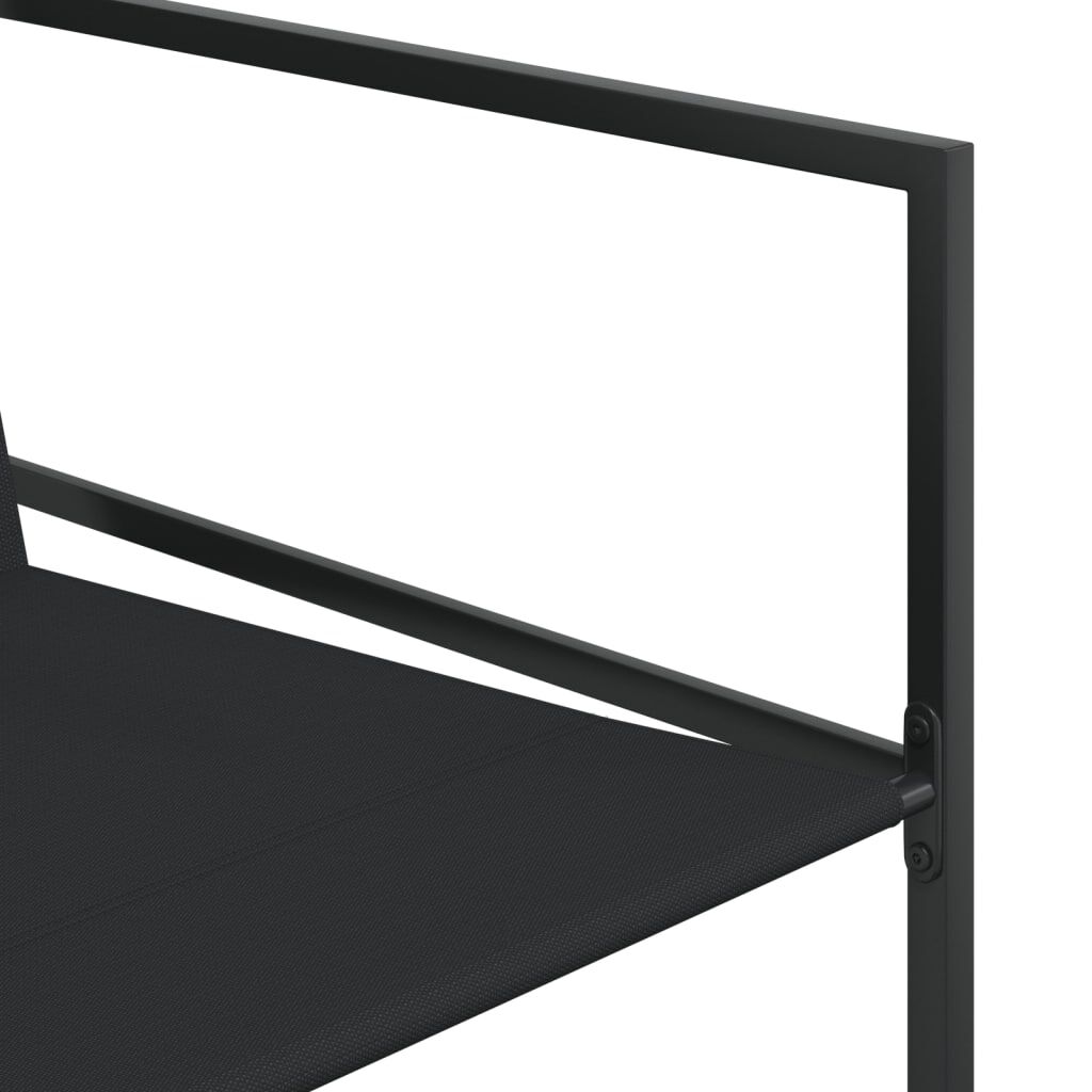 vidaXL 9 Piece Garden Dining Set Black Textilene