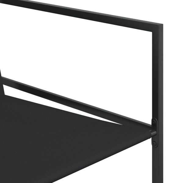vidaXL 9 Piece Garden Dining Set Black Textilene