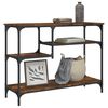 vidaXL Console Table with Shelves Smoked Oak 100x35x75 cm