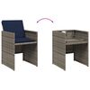 vidaXL 11 Piece Garden Dining Set with Cushions Grey Poly Rattan
