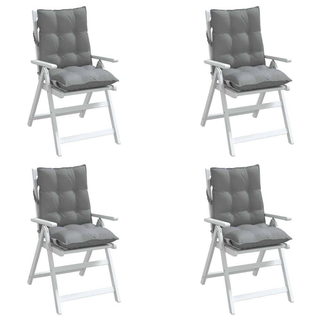 vidaXL Lowback Chair Cushions 4 pcs Grey Oxford Fabric