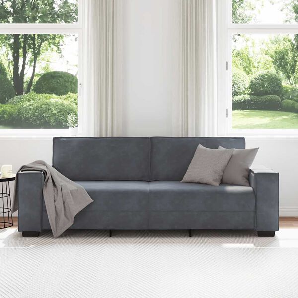 vidaXL 3-Seater Sofa Dark Grey 180 cm Velvet