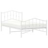 vidaXL Metal Bed Frame without Mattress with Footboard White 100x200cm