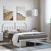 vidaXL Metal Bed Frame without Mattress with Headboard White 135x190cm